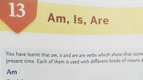 3rd standard||Collins solution revised  ch-13 English grammar Am, is, are.