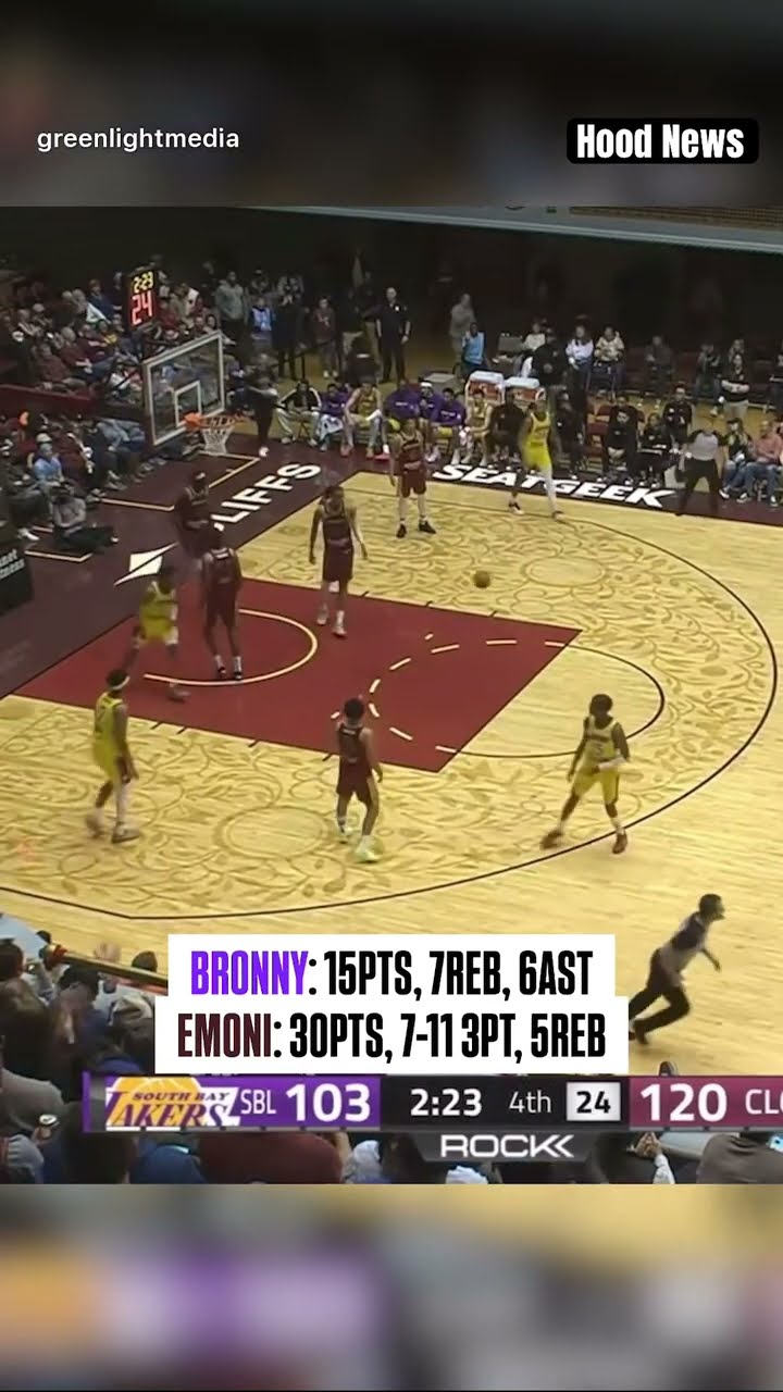 Bronny vs Emoni #hoodnews #bronnyjames #emonibates #gleague #basketball #omg #how #wow #wtf #howto