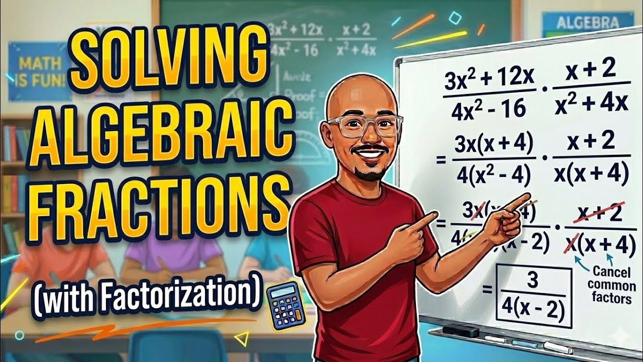 Grade 9 Solving Algebraic Fractions with factorization (PART 2 ) - YouTube