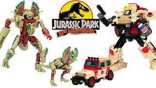 Transformers Collaborative Jurassic Park x Transformers Dilophocon and Autobot JP12