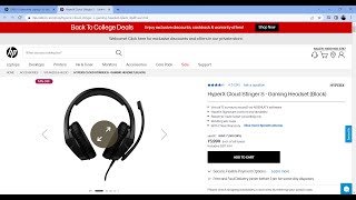 HyperX Cloud Stinger S - Gaming Headset (Black) || HP laptop offer