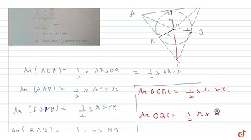 The sides AB,BC and AC of a triangle ABC touch a circle  with centre O and radius r at P, Q, a...