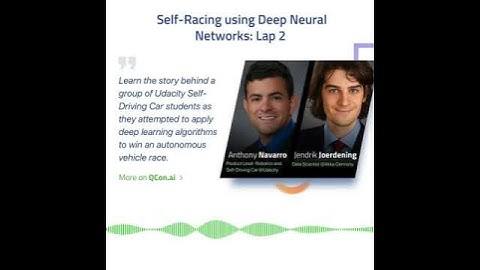 Jendrik Joerdening and Anthony Navarro on Self-Racing Cars Using Deep Neural Networks