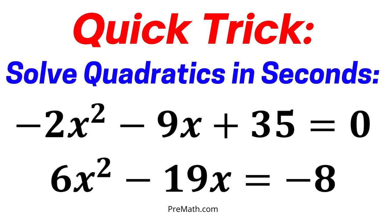 quadratic problem solving questions