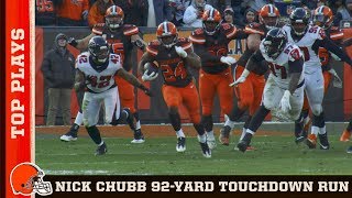 Nick Chubb sets Browns record with 92-yard touchdown run | Browns Top Plays