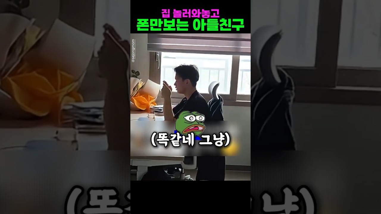 집 놀러와놓고 폰만보는 아들친구