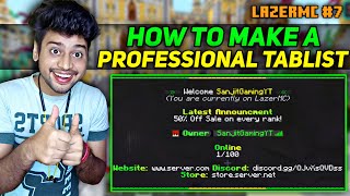 How To Make Professional Tablist in Minecraft Server | How To Add Tablist in Minecraft | LazerMC #7