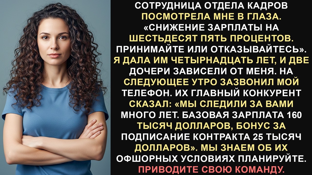 Моя зарплата была сокращена на 65% — конкурент предложил мне более выгодные условия.