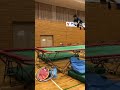トランポリンでハンドボール練習