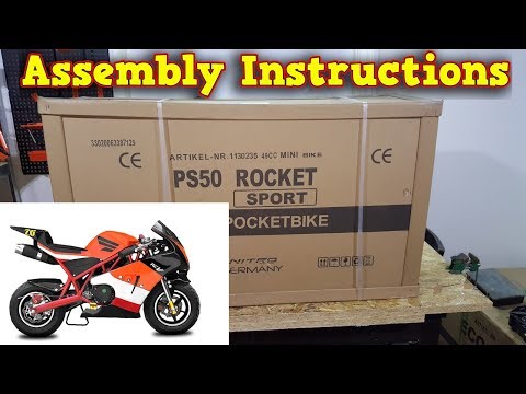 Pocket Bike 49cc - Unboxing - Full Assembly Instructions - PS50 from Nitro Motors