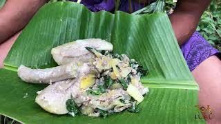 How to make fried papaya and fish with cooked breadfruit!