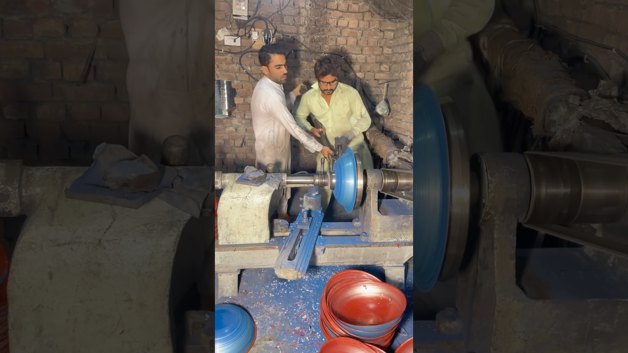 top two skilled worker making bowl stainless steel 