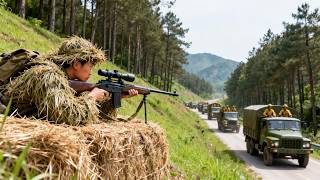 Japanese troops march captives, but a legendary sniper ambushes and wipes them out instantly!