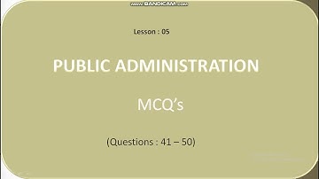 Part - 5 Public Administration mcq