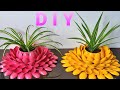 HOW TO MAKE BEAUTIFUL FLOWER POT? SPIDER PLANT IN A DIY POT