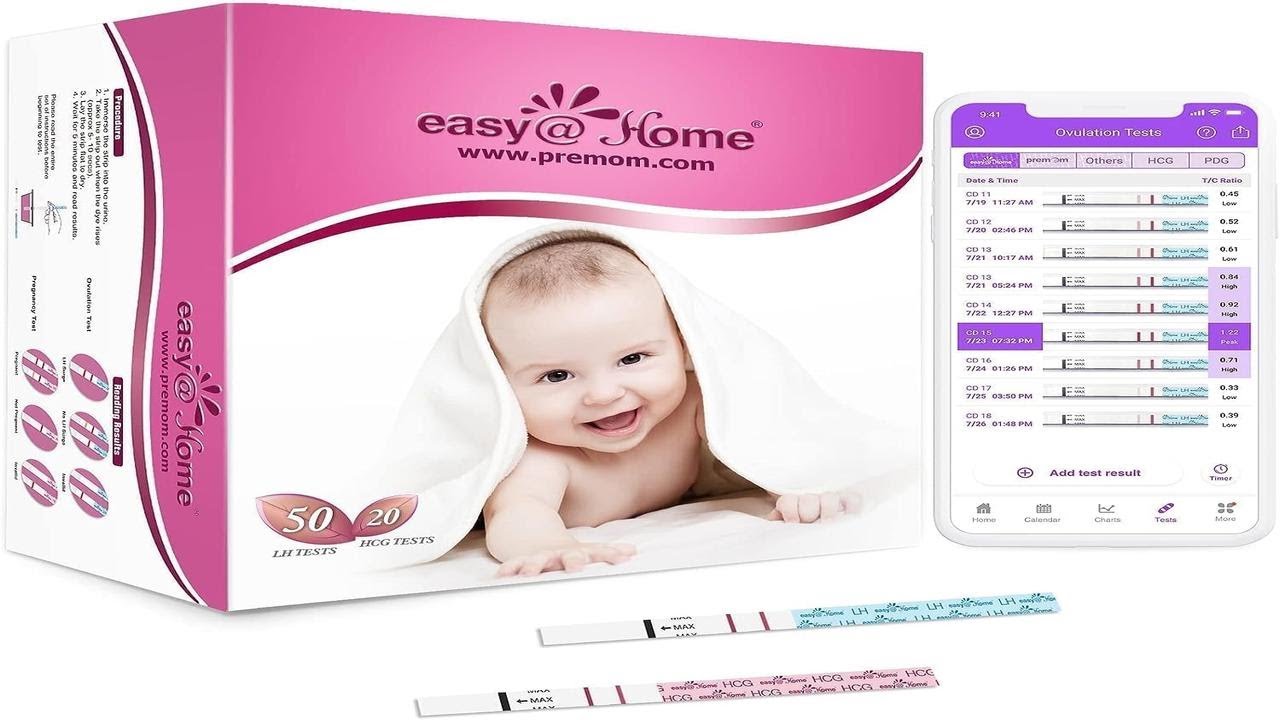 easyhome 50 ovulation test strips and 20 pregnancy test strips combo kit 50 lh 20 hcg package