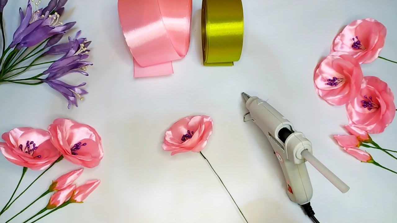 DIY | How To Make Satin Ribbon Flower Easy | Tutorial Membuat Bunga Dari Pita Satin