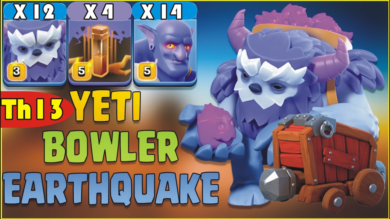 Th13 Easy Yeti Bowler Healer Attack Strategy Best War Th13 Attack Strategy 2021 Clash Of Clans