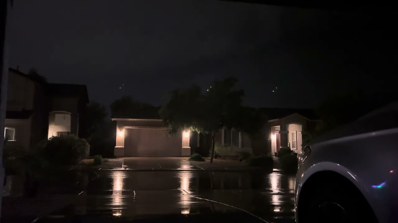 Crazy thunder and lightning storm over Maricopa AZ