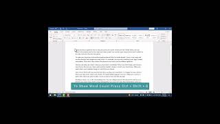 MS Word Tips & Tricks, How to see word count on word with short keys