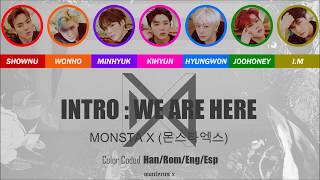 MONSTA X (몬스타엑스) - INTRO : WE ARE HERE (Color Coded Han/Rom/Eng/Esp Lyrics)