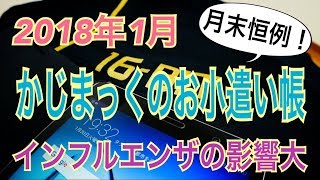 月末恒例 かじまっくのお小遣い帳 2018年1月 インフルエンザの影響大！