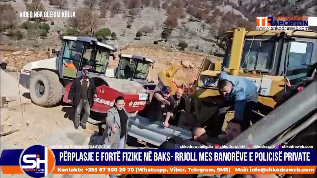 ShkodraWeb | Protesters chase away private police in Baks-Rrjoll, strong physical fight between them