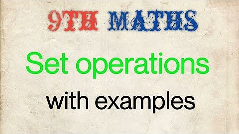 9th Maths - Set operations - Example : 1.10 to Example : 1.16 in Chapter 1 Set language @JRMaths517