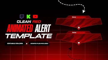 Clean Red Stream Alerts Template // Twitch Alerts
