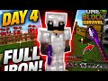 IRON ARMOR DONE! One Block Survival Day 4 | Enchanted Gear & Island Upgrade