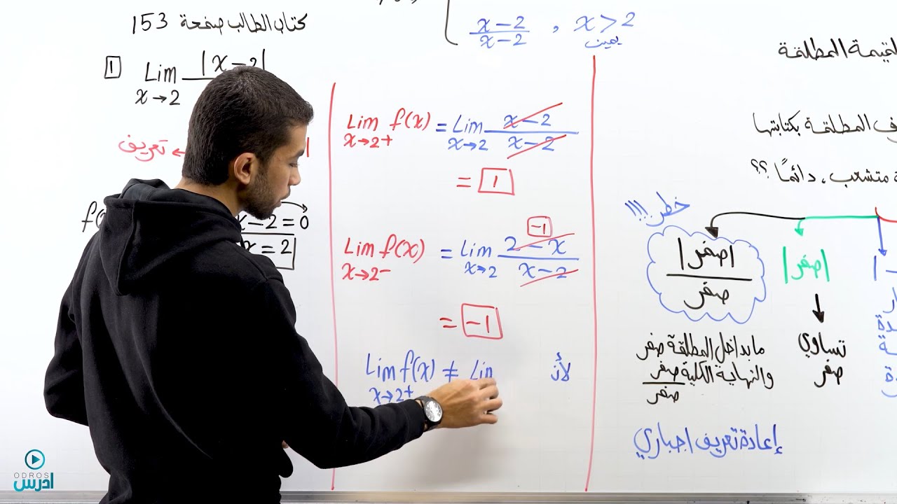 نهايات القيمة المطلقة  | رياضيات أول ثانوي علمي 079