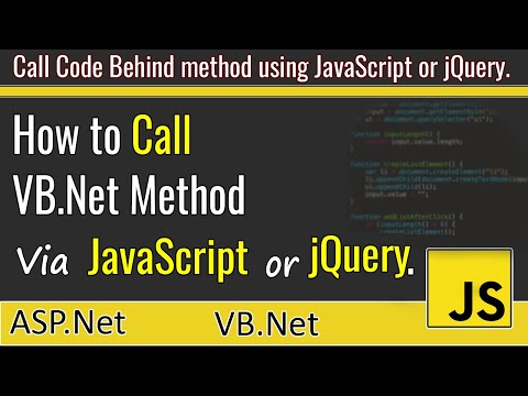 How to Call VB.Net Function via JavaScript or jQuery - Urdu/Hindi - YouTube