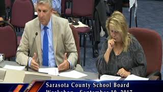 Sarasota County School Board Work Session 9-19-17 (Part 2)