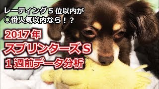【1週前G1予想】2017年スプリンターズステークスの1週前データ分析【星野るり】