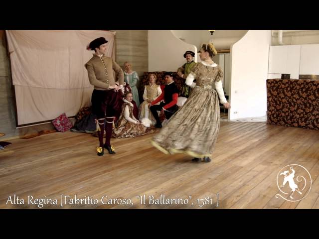 Fabritio Caroso's Alta Regina by Renaissance dance ensemble Vento del Tempo class=