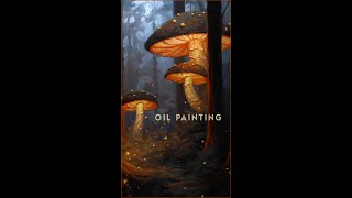 Magical Mushroom Forest 🍄 OIL PAINTING TIMELAPSE