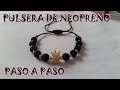 PULSERA CON CORONA Y BOLAS DE NEOPRENO PASO A PASO/Mostacilla naely