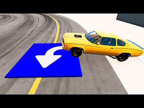 Ultimate Right Turn Obstacle vs Powerful Muscle Car