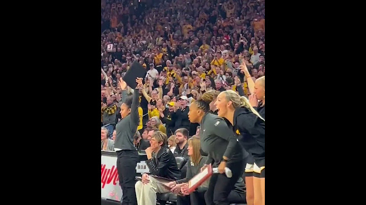 Caitlin Clark hits the shot to break the NCAA scoring record and the crowd takes it all in!