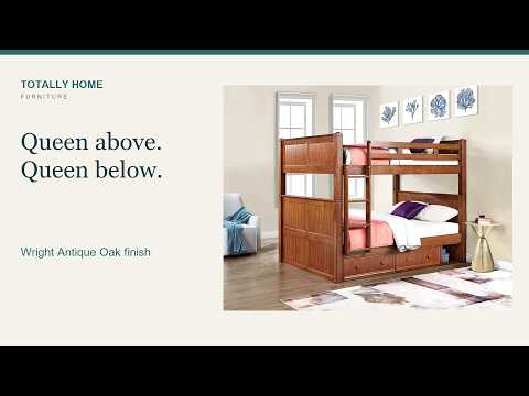 Wright Antique Oak Queen Bunk Bed video overview