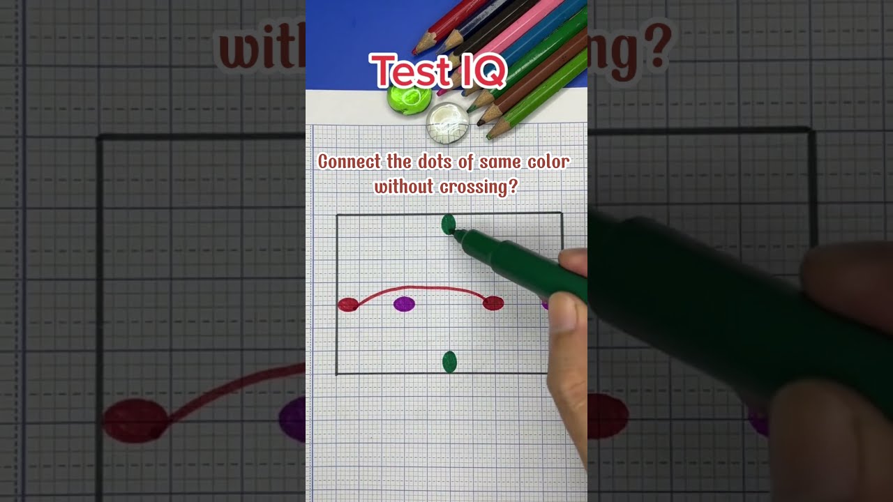 IQ Test Connect The Dots Of Same Color Without Crossing Iqtest Iq Quiz Trendingshorts