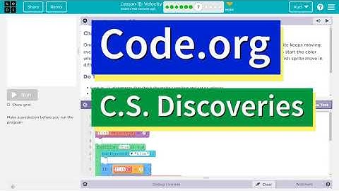 Code.org Lesson 19.6 Velocity | Tutorial with Answers | C.S. Discoveries Unit 3