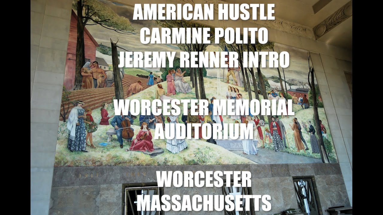 American Hustle Jeremy Renner Carmine Polito Intro at Worcester Memorial Auditorium Massachusetts