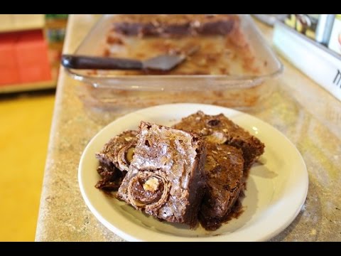 Nutella Fudge Brownies with Ferrero Rocher