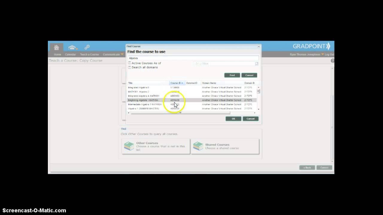 Gradpoint Creating a New Course YouTube