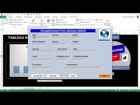 Excel VBA  - Tableau de Bord Formulaire de Saisie