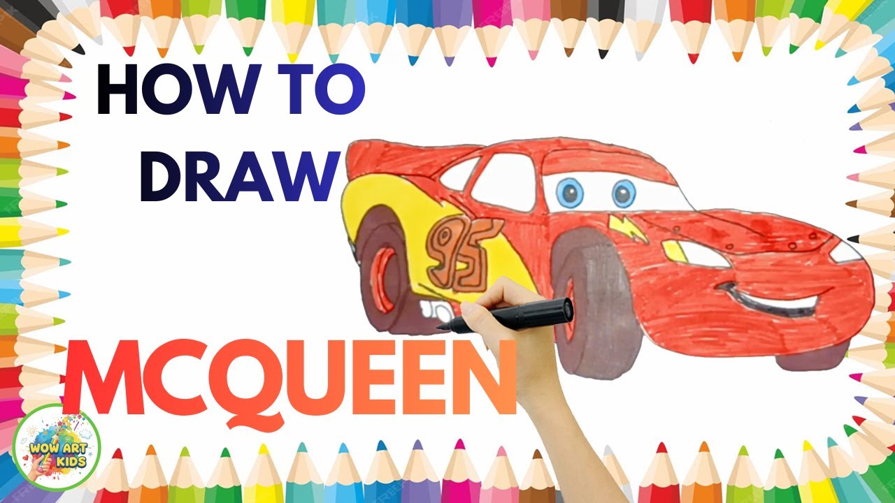 🏎️🔥Drawing Lightning McQueen from Disney Cars! ⚡️/Рисую легендарного Молнию Маккуина ⚡️