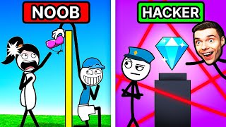 NOOB vs PRO vs HACKER THIEF PUZZLE