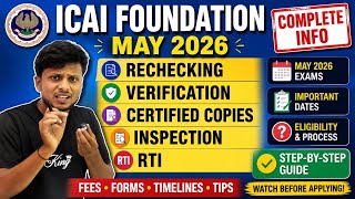CA Foundation May 2026 Result Out | Rechecking, Verification, Certified Copies, RTI | Complete Guide screenshot 1