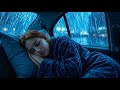 Gentle Rain Outside a Cozy Car During Night Hours for Better Sleep
